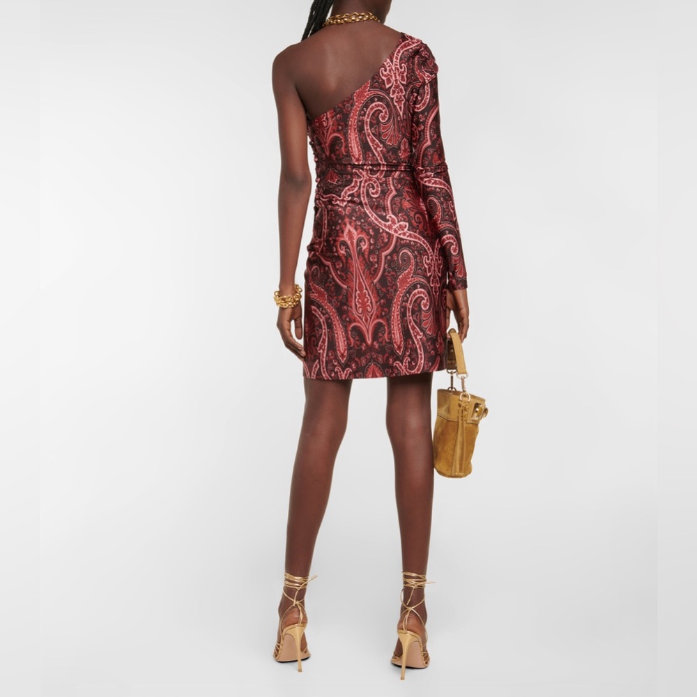 Etro Paisley Print One Shoulder Dress - Picture 2 of 16